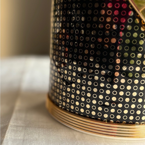 Elegant Black & Gold Ice Bucket Mad Men Style Barware Mid Century Bar MCM Gift - Picture 9 of 15